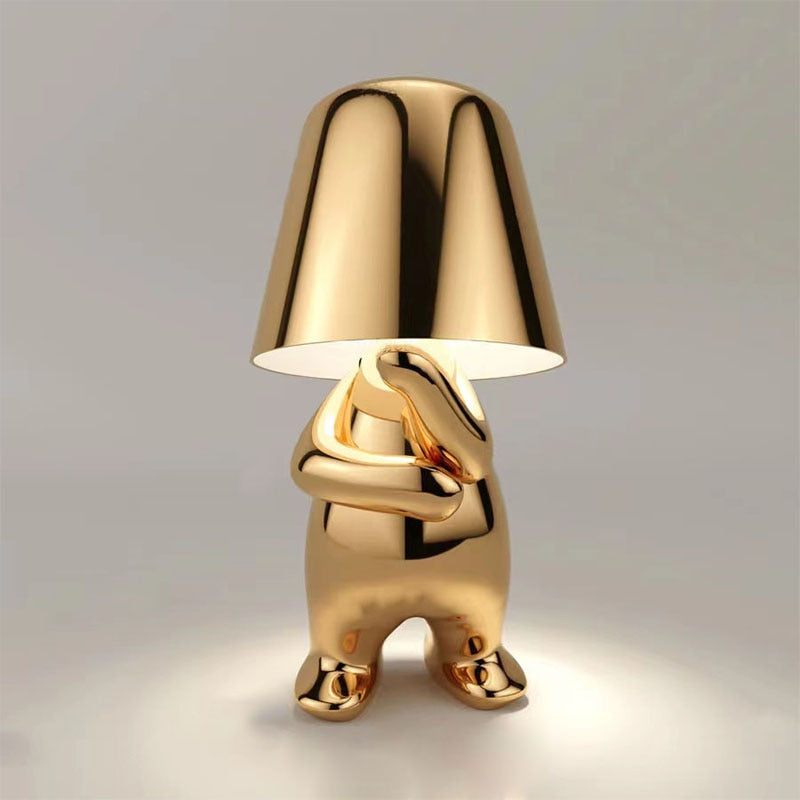 Figuur Lamp - Zilver - Goud - Mens Lamp - Tafellamp-Hallo Susanne