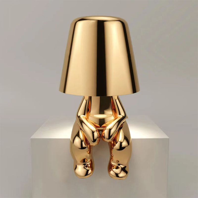 Figuur Lamp - Zilver - Goud - Mens Lamp - Tafellamp-Hallo Susanne