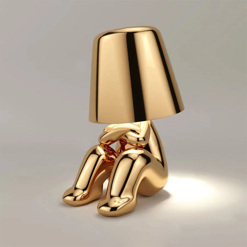 Figuur Lamp - Zilver - Goud - Mens Lamp - Tafellamp-Hallo Susanne