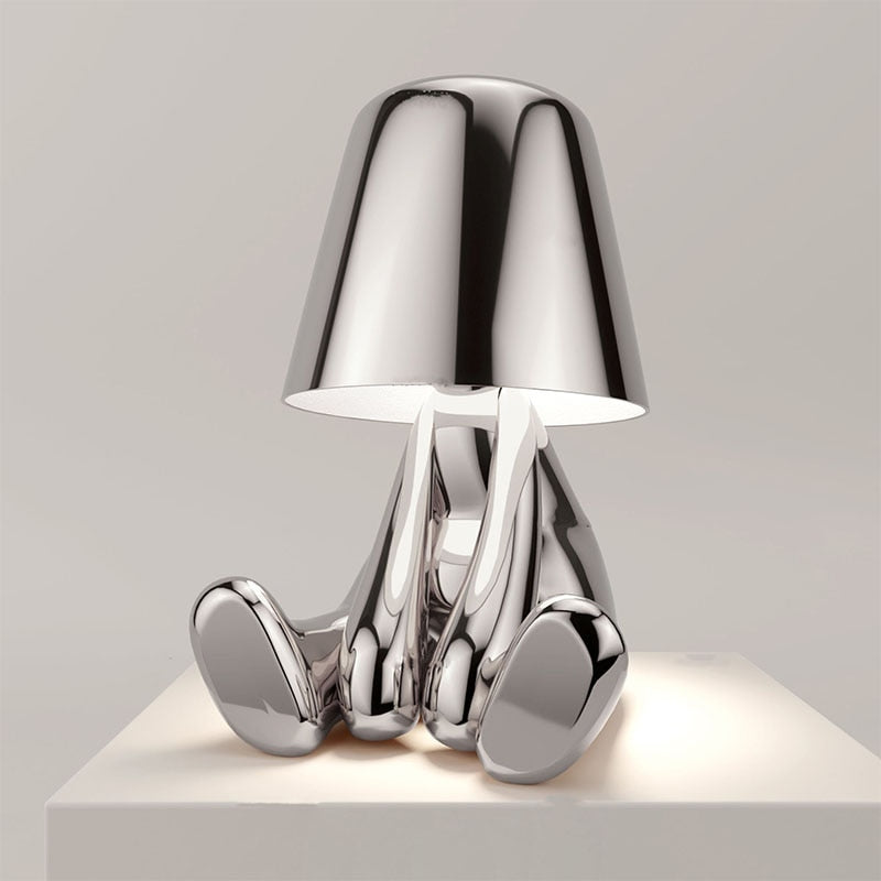 Figuur Lamp - Zilver - Goud - Mens Lamp - Tafellamp-Hallo Susanne