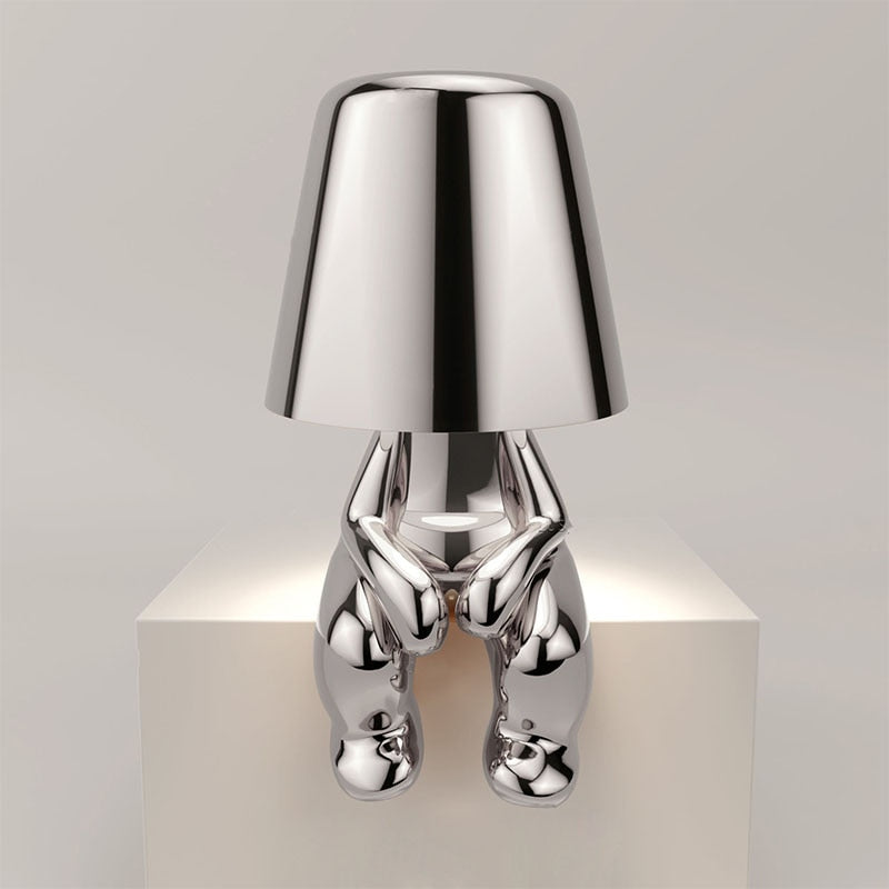 Figuur Lamp - Zilver - Goud - Mens Lamp - Tafellamp-Hallo Susanne