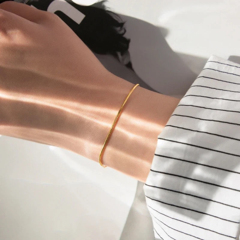 Fijne Armband - Zilver en goud - Slangenketting - Dunne armband - Damesjuwelen-Hallo Susanne