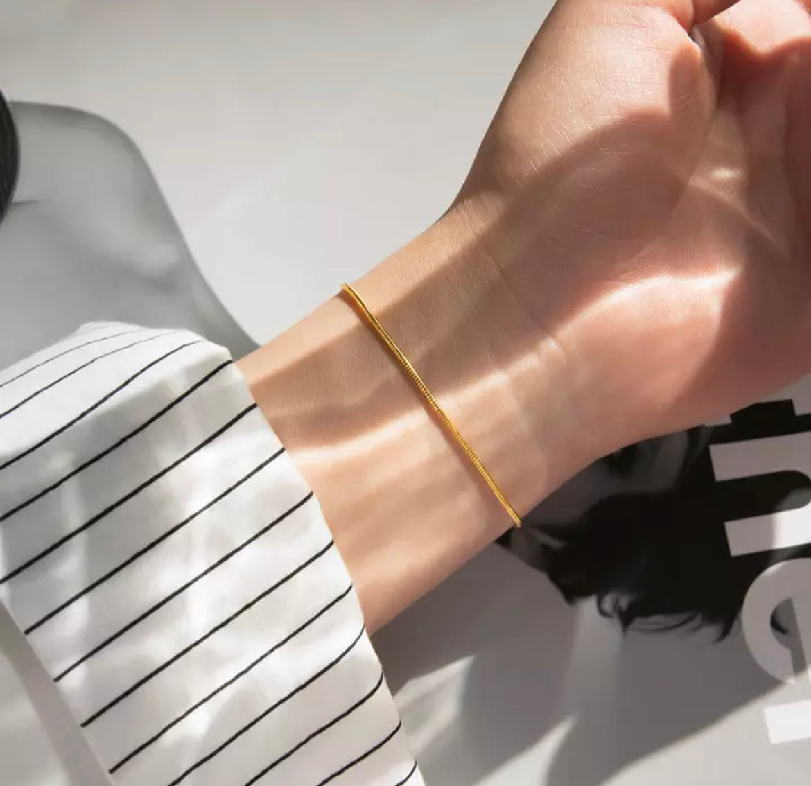 Fijne Armband - Zilver en goud - Slangenketting - Dunne armband - Damesjuwelen-Hallo Susanne