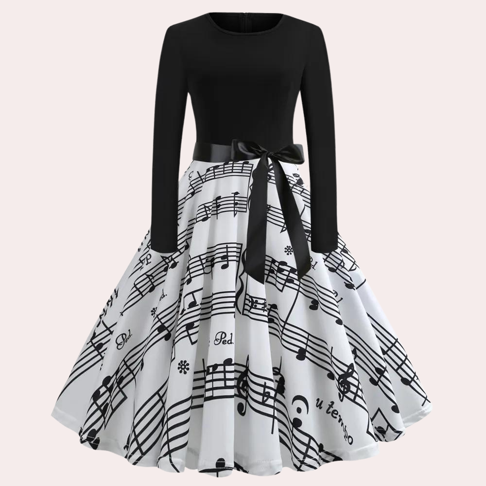 Fit & Flare-jurk - Damesjurk met lange mouwen en klokvormige zoom tot op de knie-Hallo Susanne