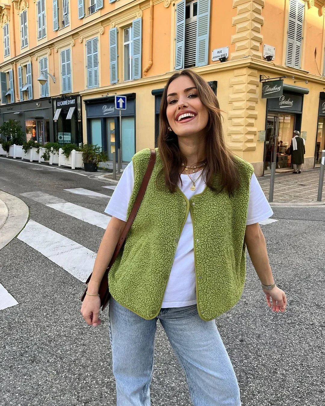 Fleece Gilet - Mouwloos - Los model - Bodywarmer - Fleece Vest Jas Dames-Hallo Susanne