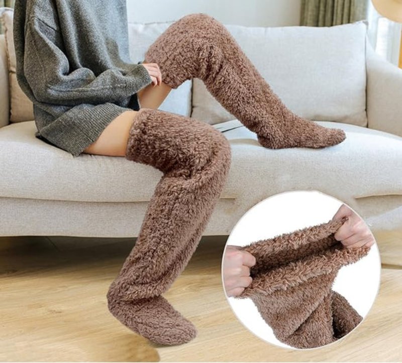 Fleece Sokken - Comfortabel - Over Knie - Kniekousen - Wintersokken voor Vrouwen-Hallo Susanne