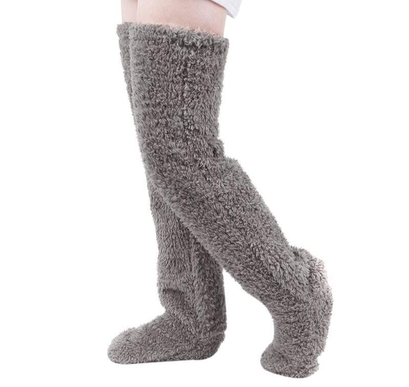 Fleece Sokken - Comfortabel - Over Knie - Kniekousen - Wintersokken voor Vrouwen-Hallo Susanne