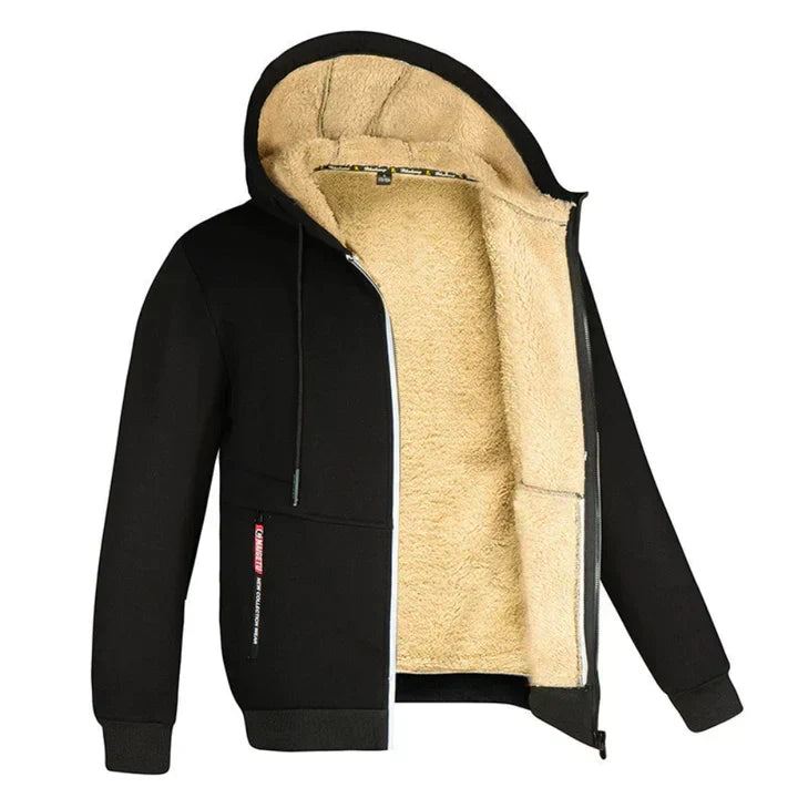 Fleece gevoerde Hoodie | Warm | Winter | Zip Up Hoodie | Heren Hoodie-Hallo Susanne