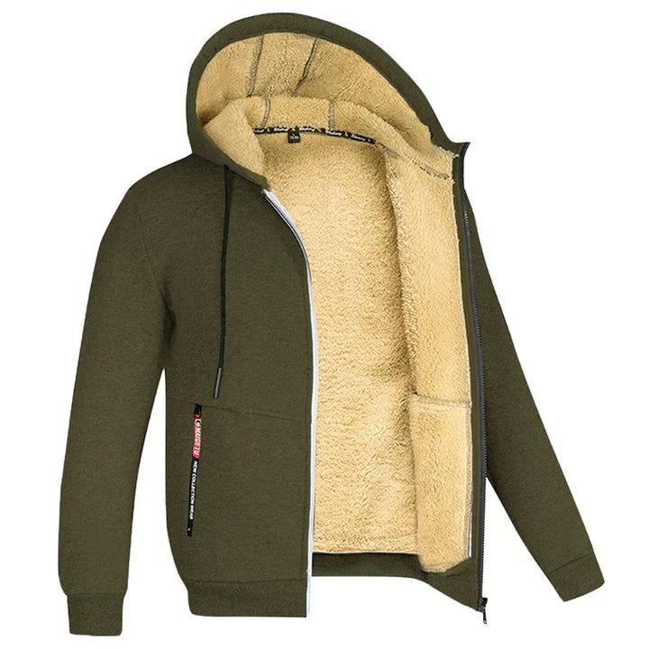 Fleece gevoerde Hoodie | Warm | Winter | Zip Up Hoodie | Heren Hoodie-Hallo Susanne