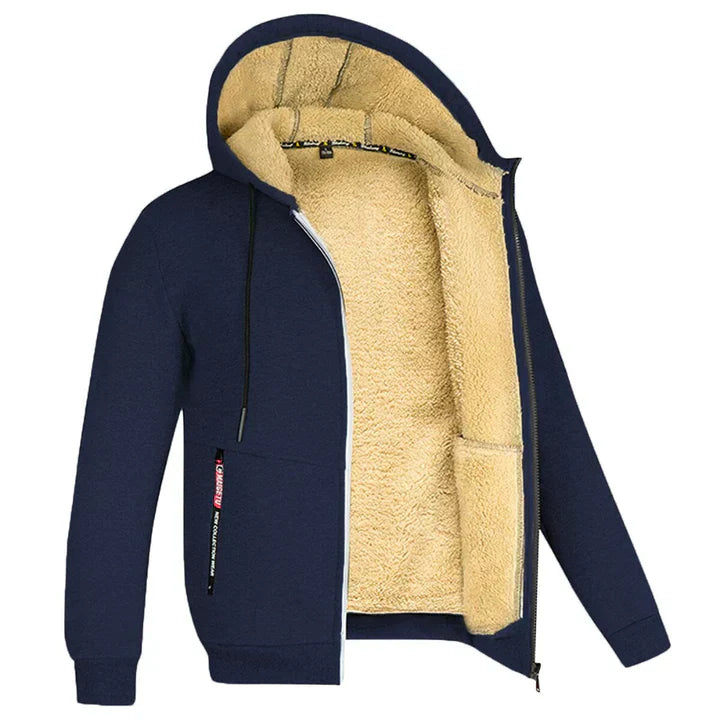 Fleece gevoerde Hoodie | Warm | Winter | Zip Up Hoodie | Heren Hoodie-Hallo Susanne