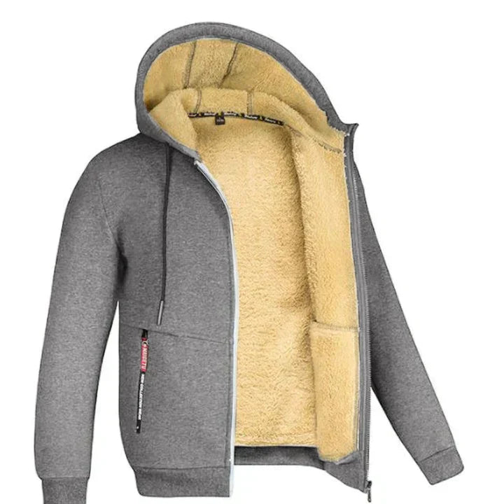 Fleece gevoerde Hoodie | Warm | Winter | Zip Up Hoodie | Heren Hoodie-Hallo Susanne