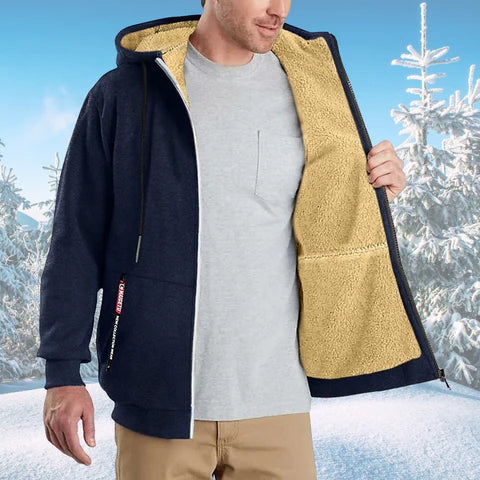 Fleece gevoerde Hoodie | Warm | Winter | Zip Up Hoodie | Heren Hoodie-Hallo Susanne