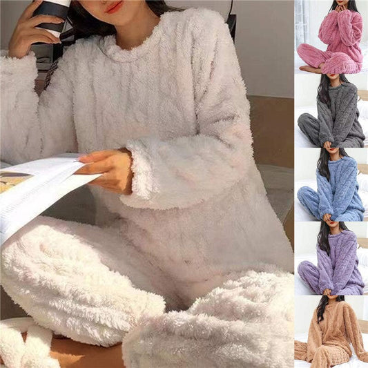 Fleece pyjama | Lange Mouwen | Warm | Donzige Pyjama | Dames Loungewear-Hallo Susanne