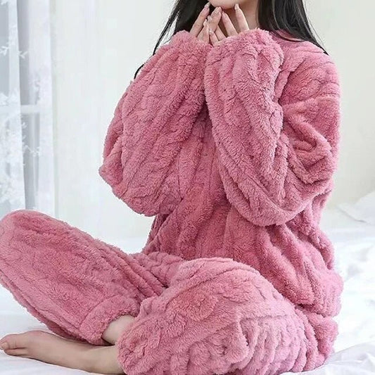 Fleece pyjama - Warm - Tweedelig - Winterpyjama - Loungewear voor dames-Hallo Susanne