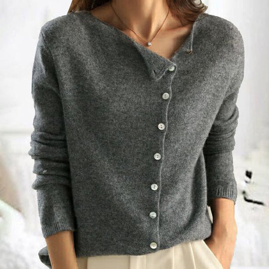 Gebreid Vest | Button-Up | Lange Mouwen | Vest Trui | Gebreide Vrouwenmode-Hallo Susanne