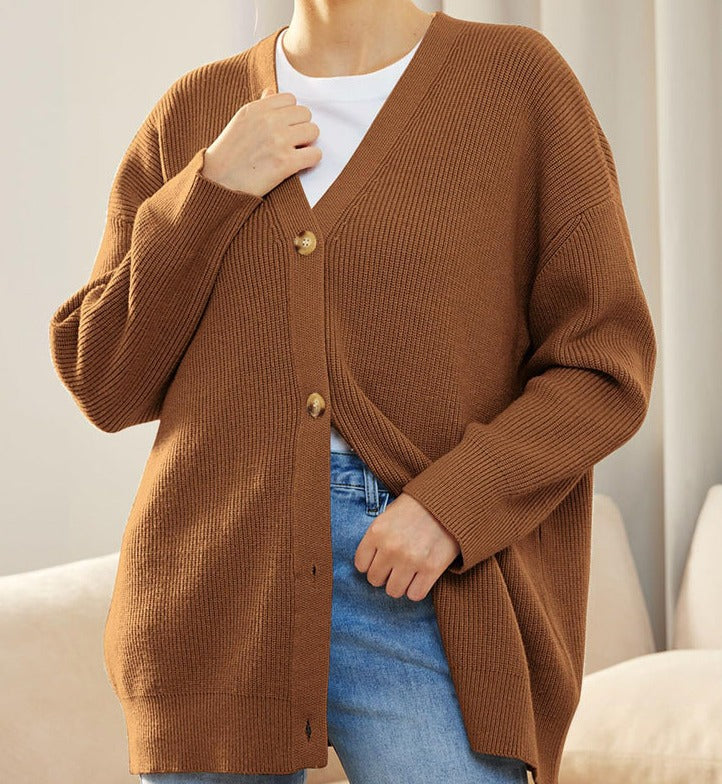 Gebreid vest | Oversized | V-hals | Kasjmier vest | Damesvest-Hallo Susanne