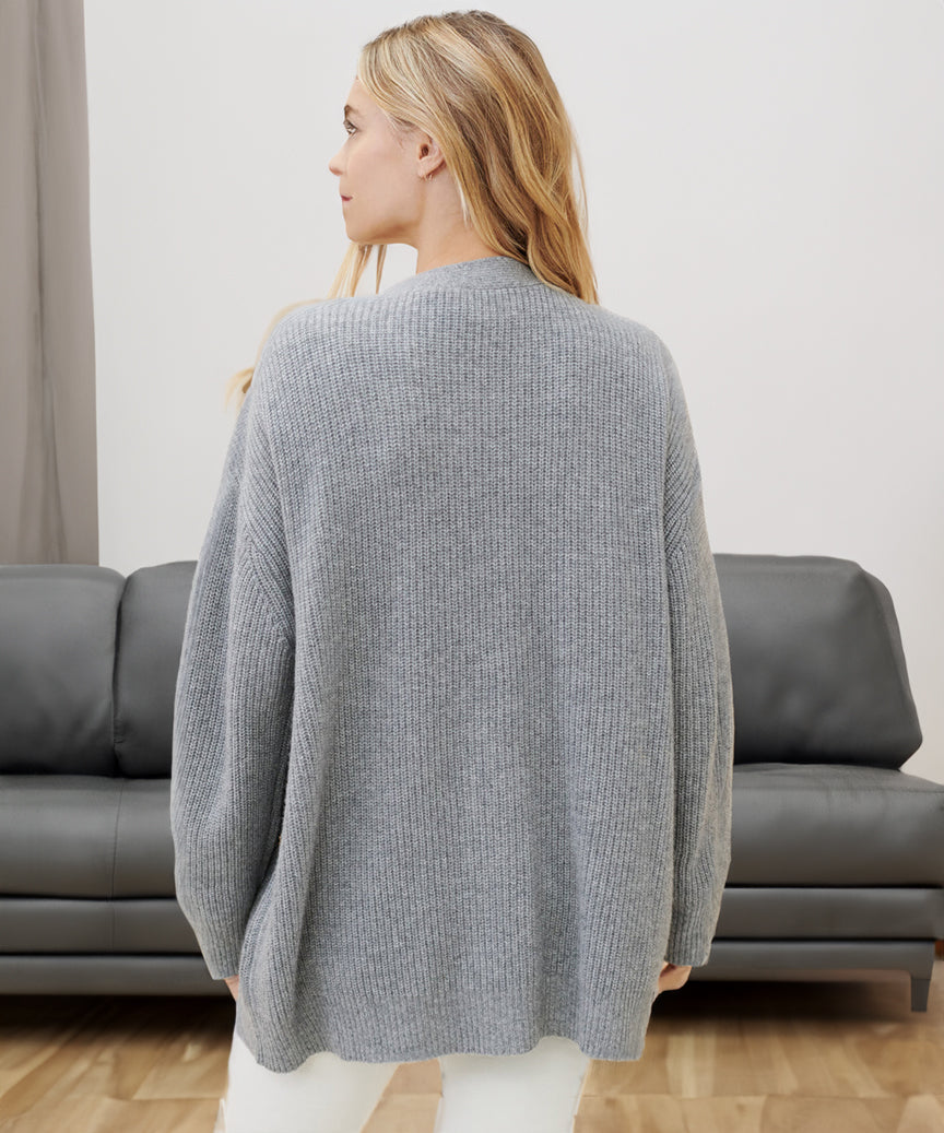 Gebreid vest | Oversized | V-hals | Kasjmier vest | Damesvest-Hallo Susanne
