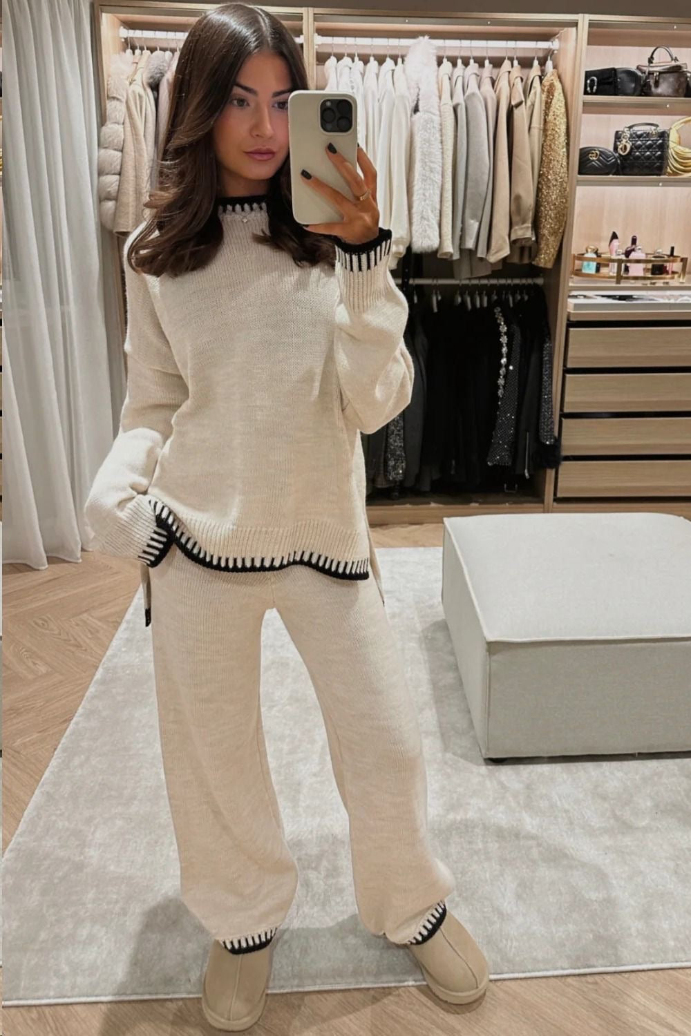 Gebreide Co-Ord | Oversized Trui | Tweedelige Set | Dames Loungekleding | Loungesets-Hallo Susanne