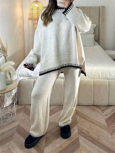 Gebreide Co-Ord | Oversized Trui | Tweedelige Set | Dames Loungekleding | Loungesets-Hallo Susanne