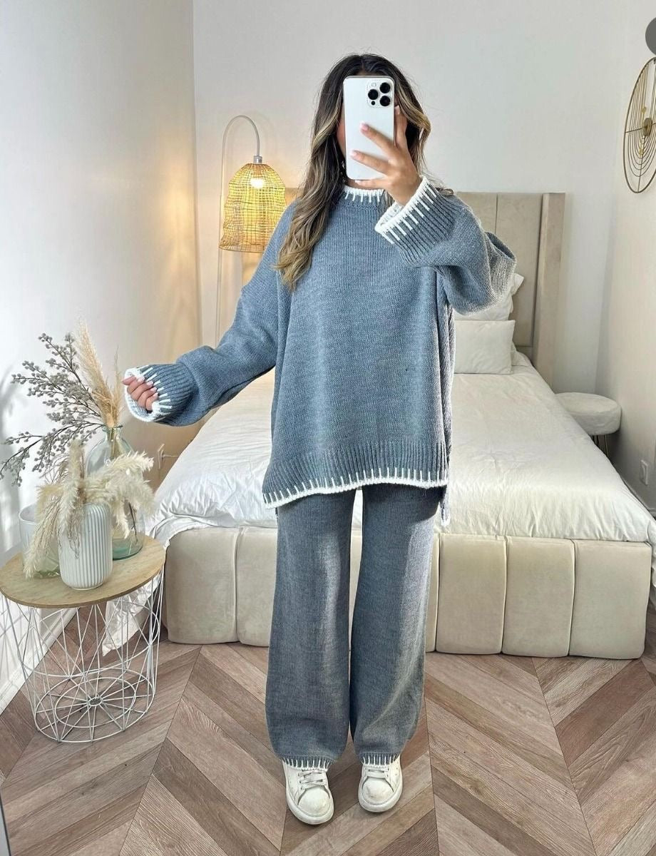 Gebreide Co-Ord | Oversized Trui | Tweedelige Set | Dames Loungekleding | Loungesets-Hallo Susanne