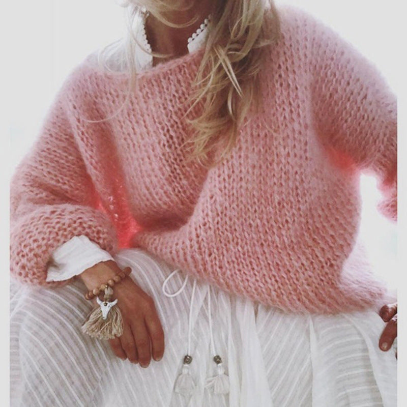 Gebreide Trui - Boothals - Grof - Oversized trui - Damesknitwear-Hallo Susanne