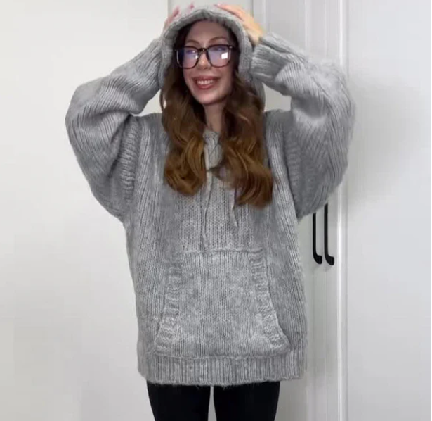 Gebreide Trui - Met capuchon - Pullover - Oversized trui - Damesbreigoed-Hallo Susanne