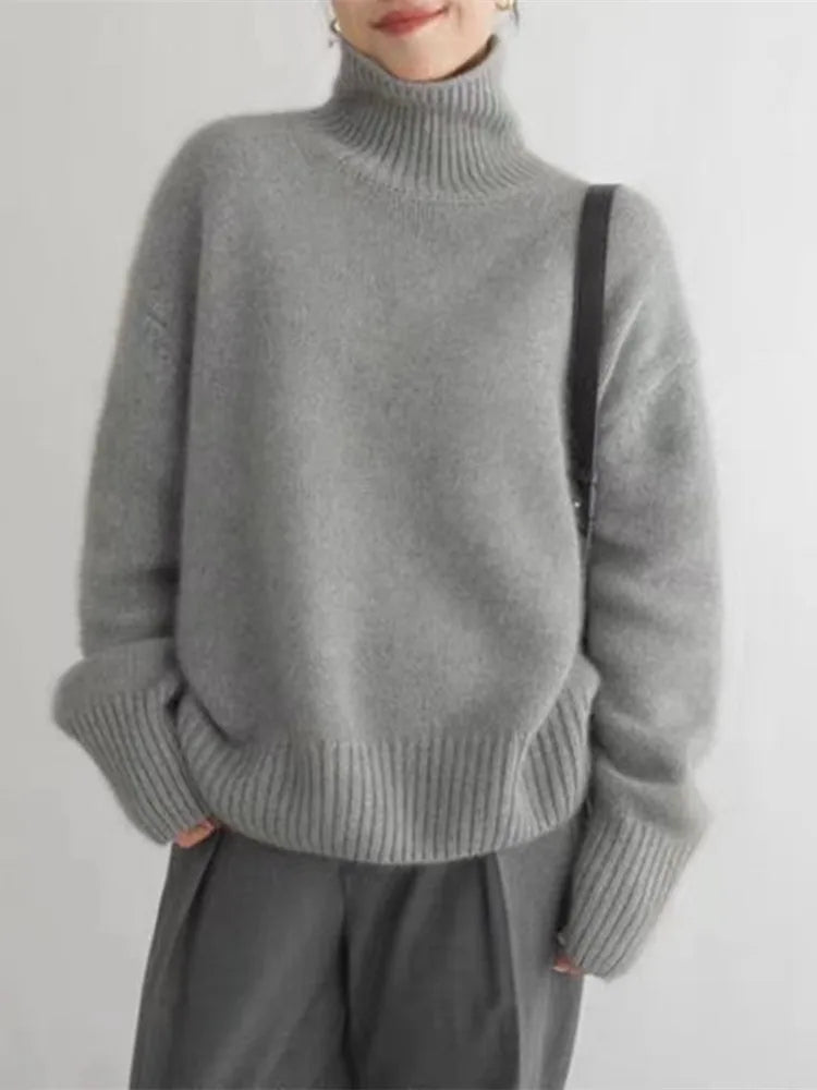 Gebreide trui | Oversized | Coltrui | Trui met rolhals | Gebreide dameskleding-Hallo Susanne
