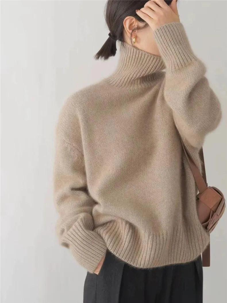 Gebreide trui | Oversized | Coltrui | Trui met rolhals | Gebreide dameskleding-Hallo Susanne