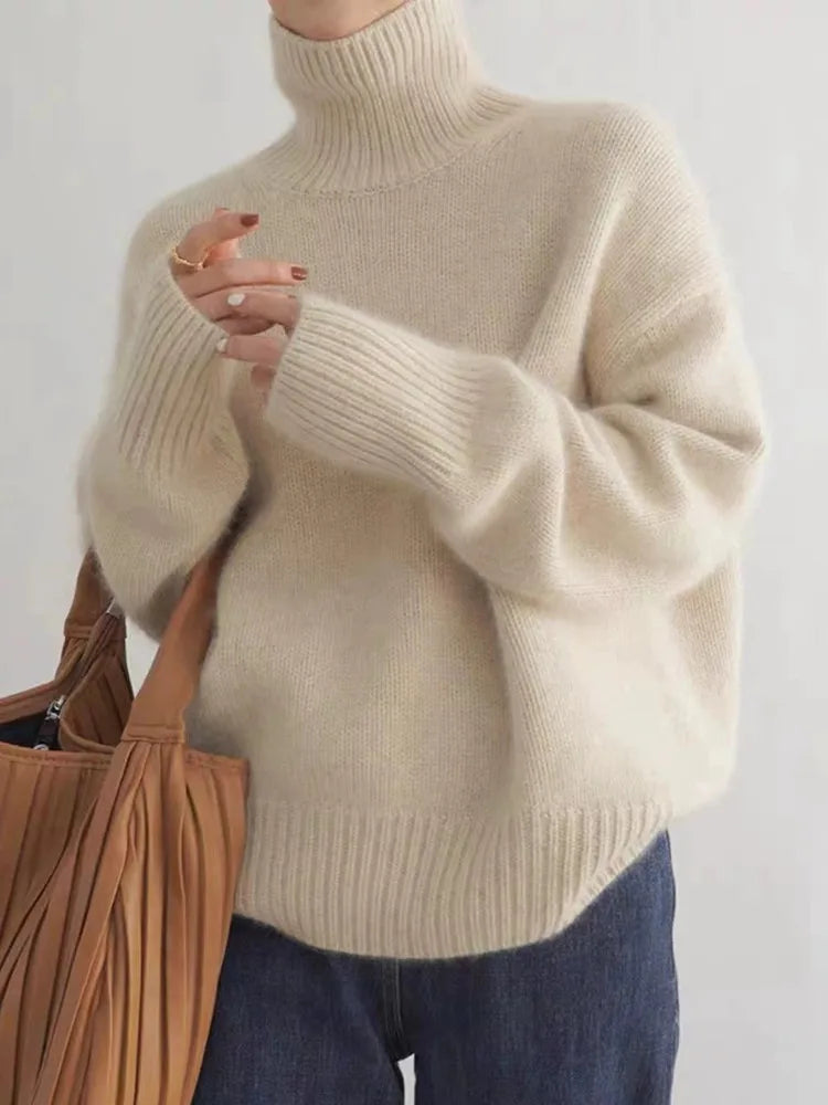 Gebreide trui | Oversized | Coltrui | Trui met rolhals | Gebreide dameskleding-Hallo Susanne