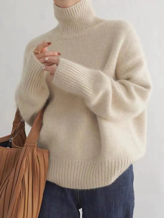 Gebreide trui | Oversized | Coltrui | Trui met rolhals | Gebreide dameskleding-Hallo Susanne