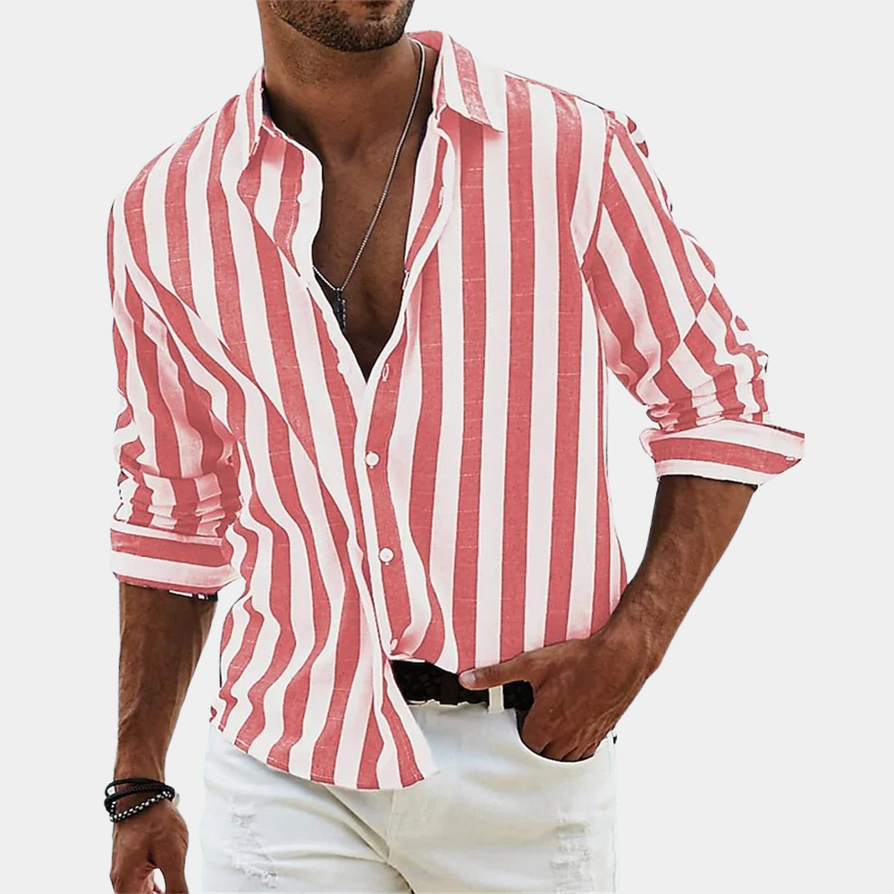 Gestreept overhemd | Button-Up | Zomer | Overhemd met lange mouwen | Overhemd voor heren-Hallo Susanne