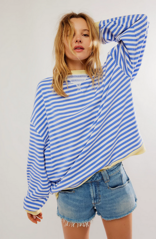 Gestreept shirt | Lange Mouwen | Trui | Grote Sweater | Dameskleding-Hallo Susanne