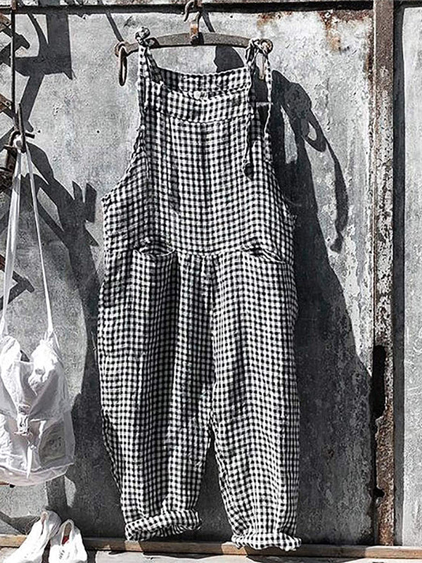 Gestreepte jumpsuit - Los model - Mouwloos - Gestreepte overall - Dungaree Dameskleding-Hallo Susanne