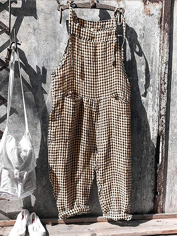 Gestreepte jumpsuit - Los model - Mouwloos - Gestreepte overall - Dungaree Dameskleding-Hallo Susanne