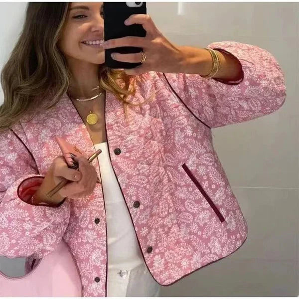 Gewatteerde jas | Roze | Oversized | Gewatteerde damesjas | Damesjas-Hallo Susanne