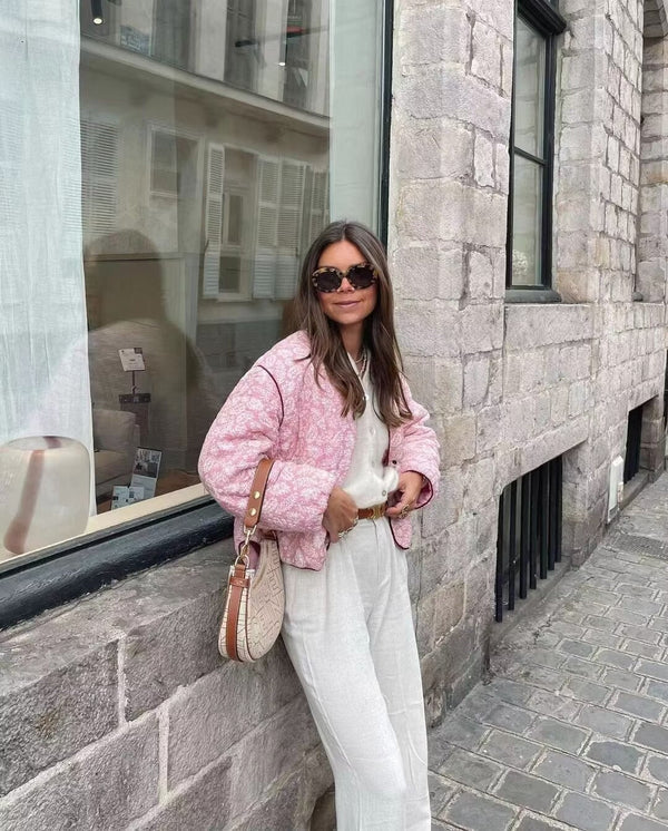 Gewatteerde jas | Roze | Oversized | Gewatteerde damesjas | Damesjas-Hallo Susanne