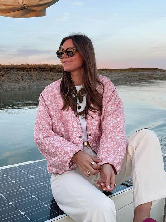 Gewatteerde jas | Roze | Oversized | Gewatteerde damesjas | Damesjas-Hallo Susanne
