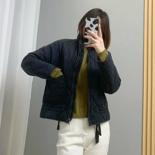 Gewatteerde jas - Warme oversized jas met rits voor dames-Hallo Susanne