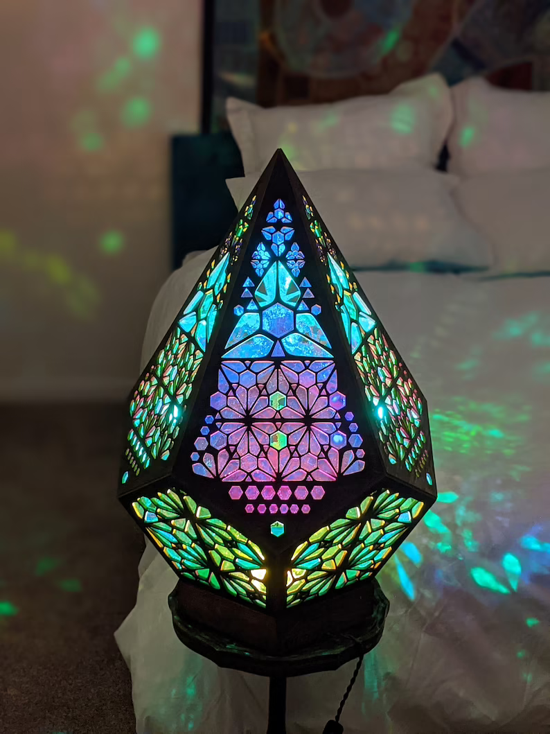 Glazen Tafellamp | Kleurrijk | Sfeer | Sfeerlamp | Mozaïeklamp-Hallo Susanne