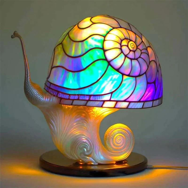 Glazen Tafellamp - Kleurrijke sfeerlamp in de vorm van een paddenstoel voor de woonkamer-Hallo Susanne