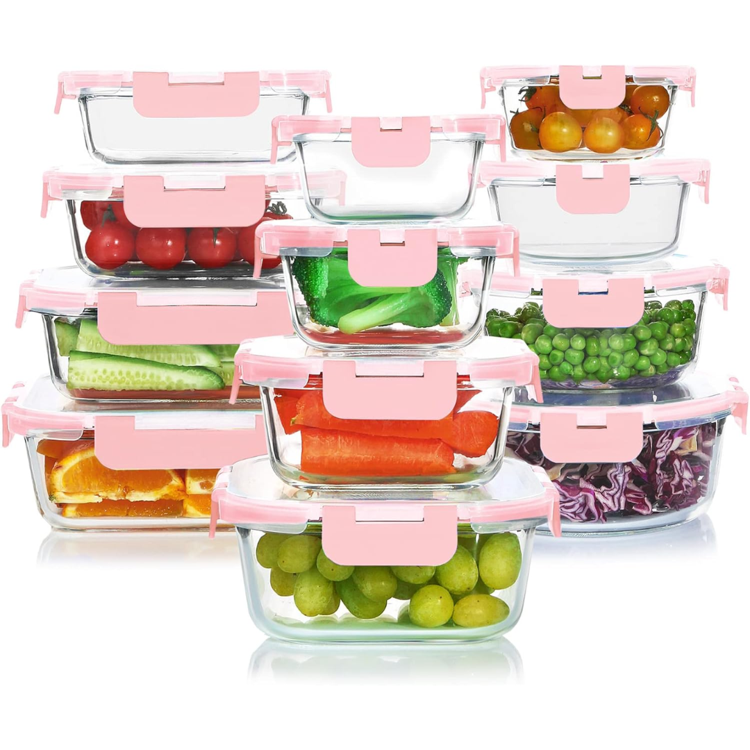 Glazen Voedselbewaarbakjes - Op te warmen - Maaltijdbereidingsset - Glazen voedselbakjes met deksels - Glazen lunchbox-Hallo Susanne
