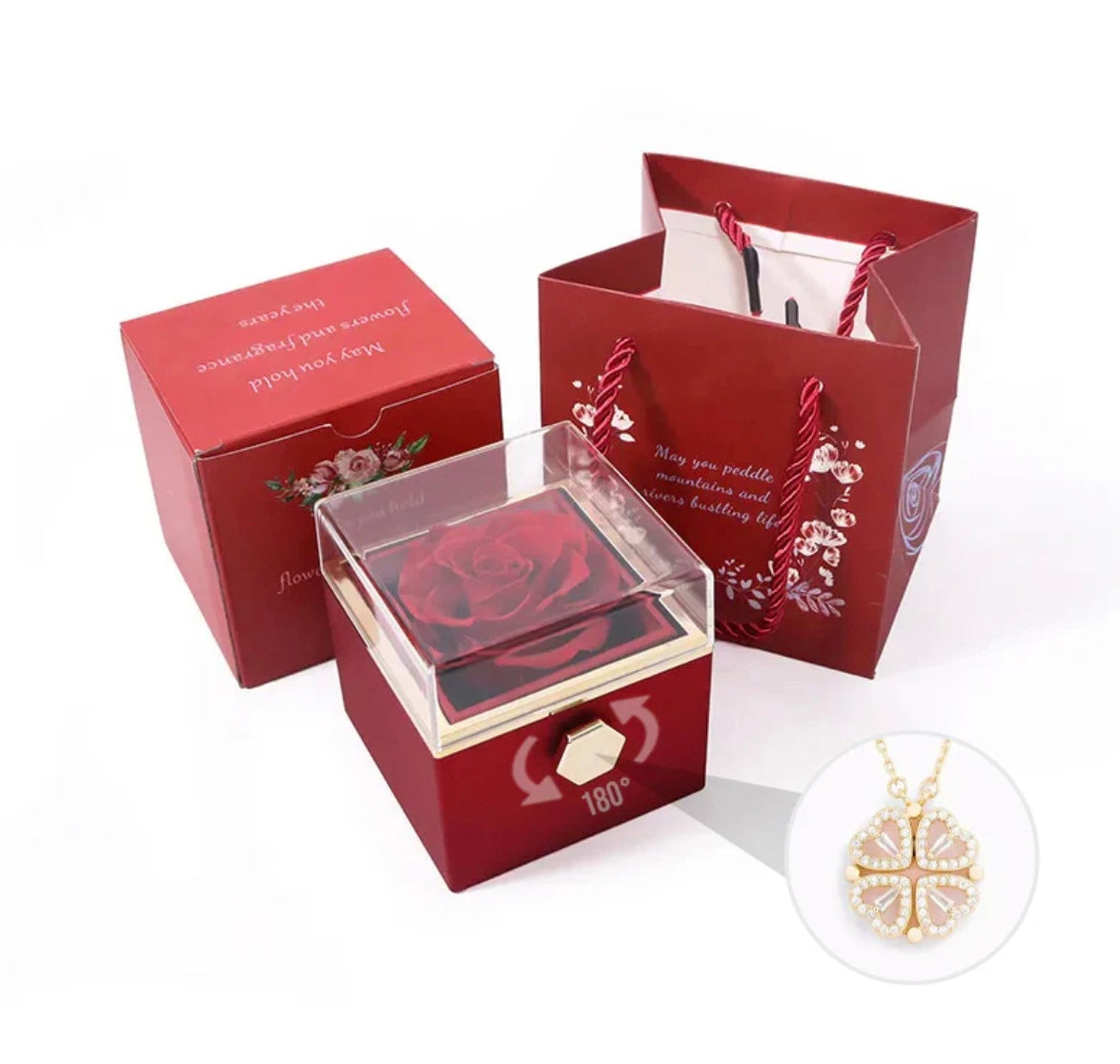 Hart ketting - Vrouwen Goud Zilver 4 Blad Klaver Ketting-Hallo Susanne