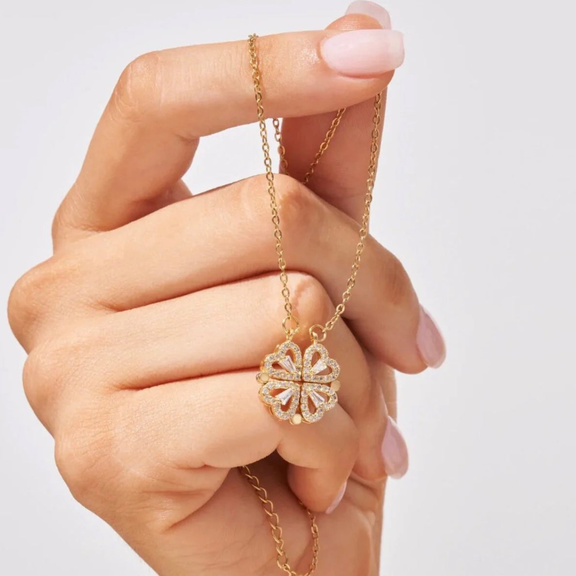Hart ketting - Vrouwen Goud Zilver 4 Blad Klaver Ketting-Hallo Susanne