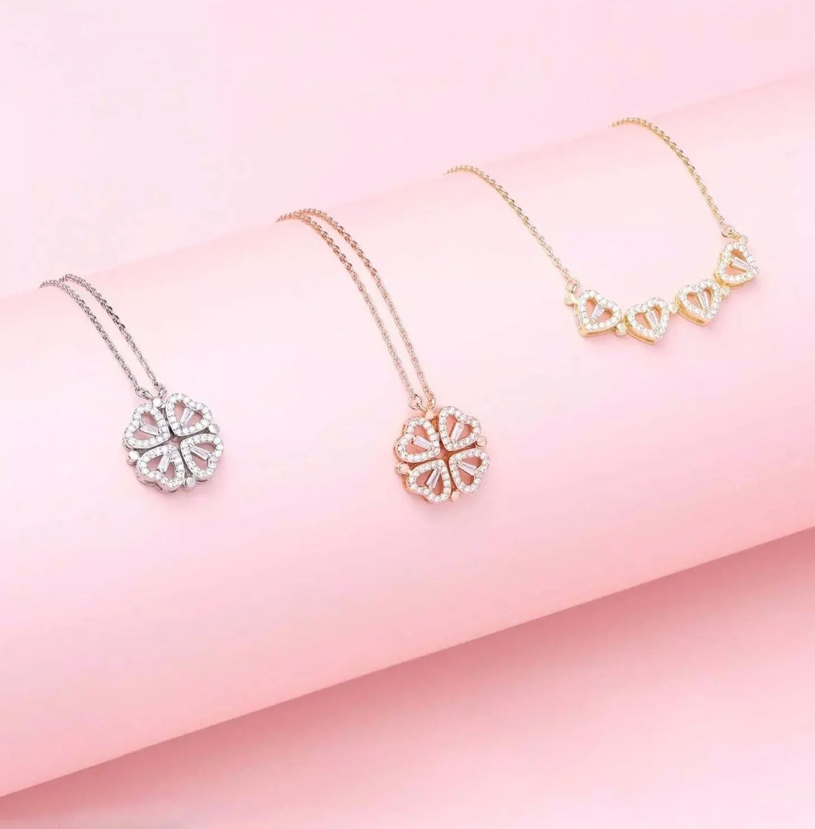 Hart ketting - Vrouwen Goud Zilver 4 Blad Klaver Ketting-Hallo Susanne