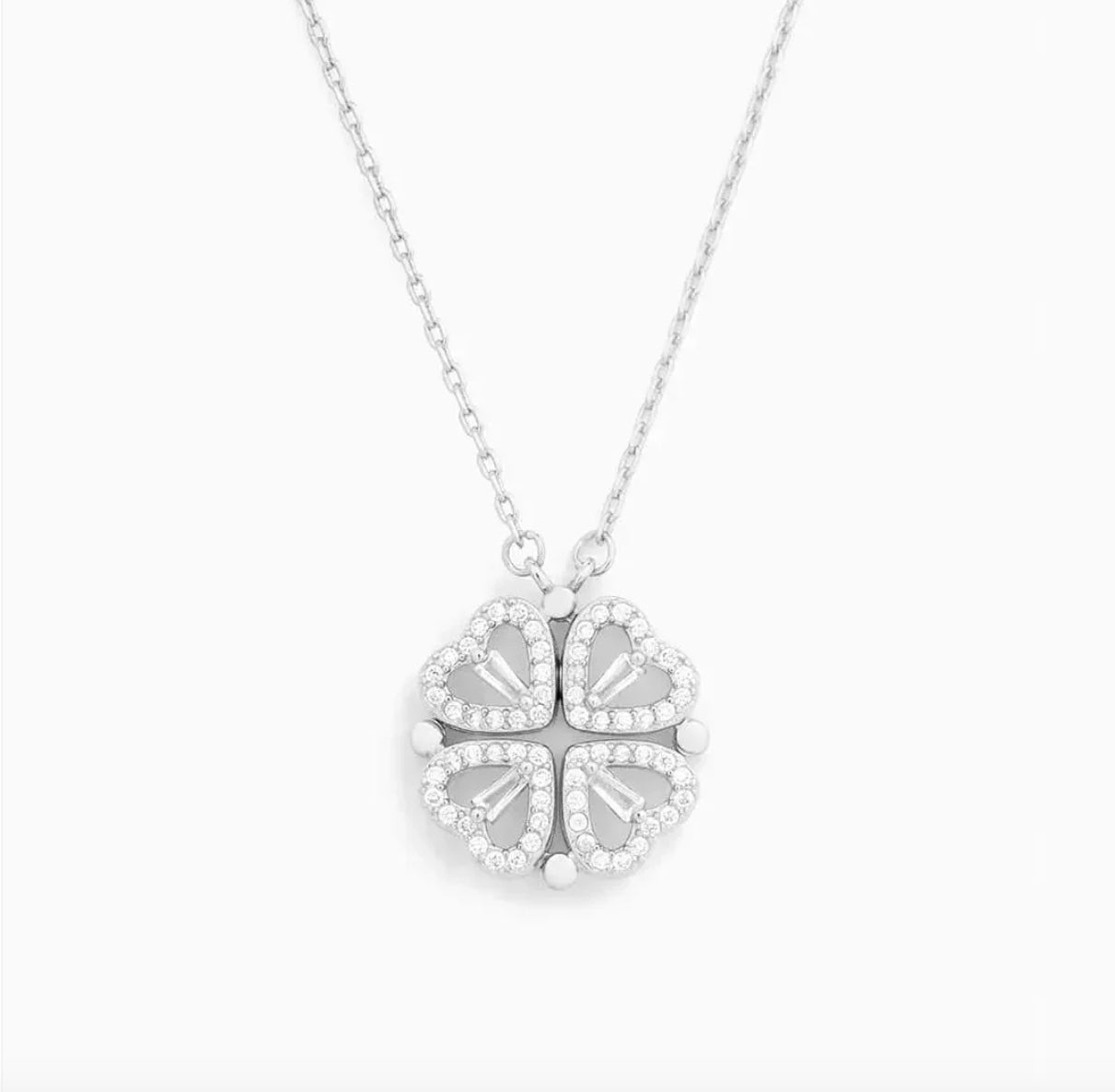 Hart ketting - Vrouwen Goud Zilver 4 Blad Klaver Ketting-Hallo Susanne