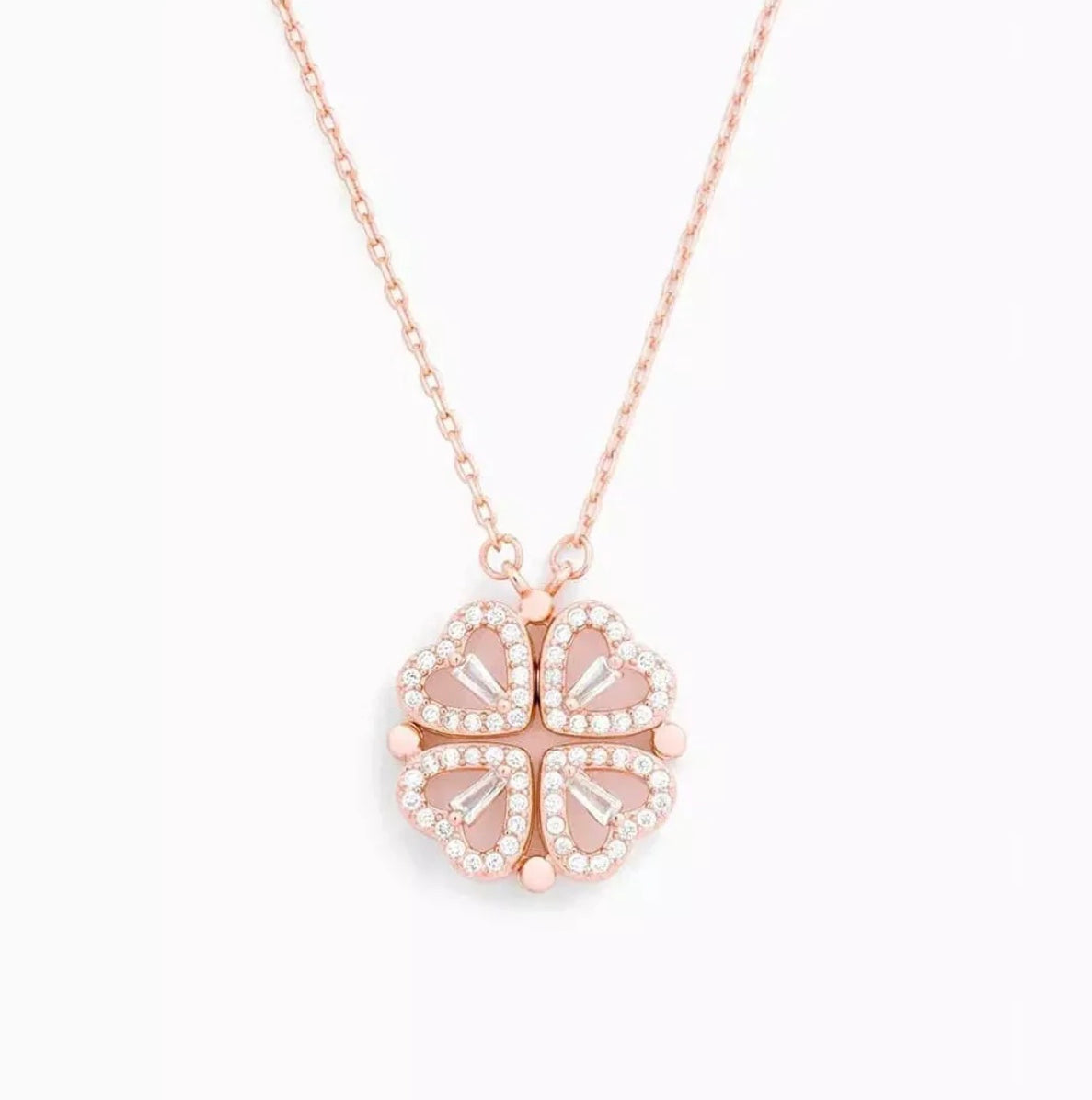 Hart ketting - Vrouwen Goud Zilver 4 Blad Klaver Ketting-Hallo Susanne