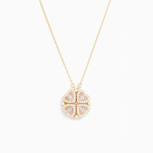 Hart ketting - Vrouwen Goud Zilver 4 Blad Klaver Ketting-Hallo Susanne