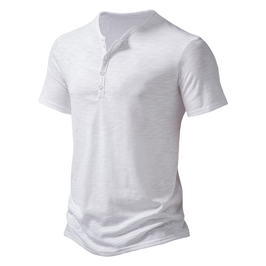 Heren T-shirt - Kwart knoop - Lichtgewicht - Effen T-shirt - Zomershirt-Hallo Susanne