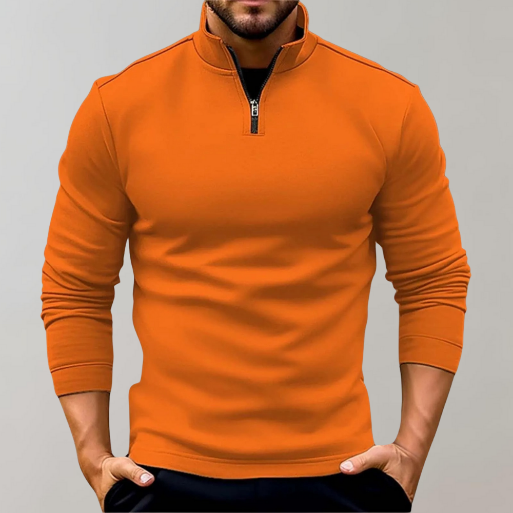 Herenstrui met kwart rits | Lange mouwen | Pullover | Sweatshirt met halve rits | Trui met kwart rits voor heren-Hallo Susanne