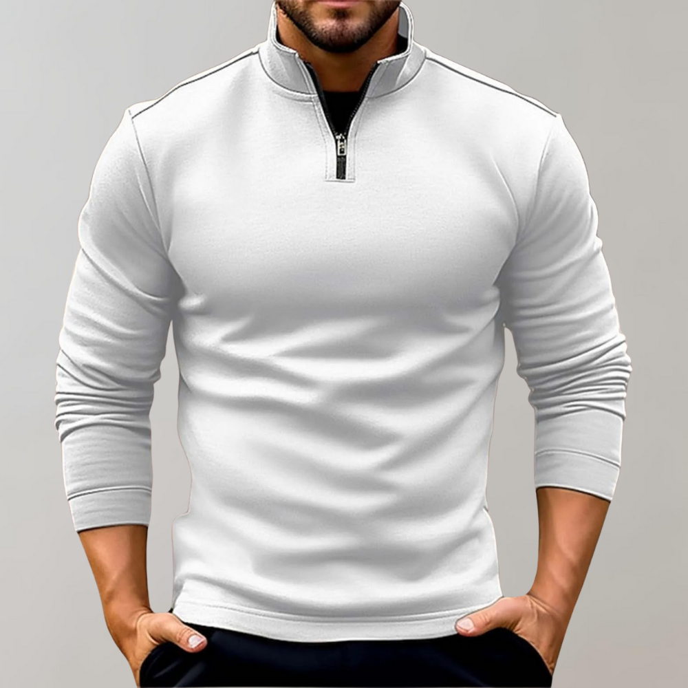 Herenstrui met kwart rits | Lange mouwen | Pullover | Sweatshirt met halve rits | Trui met kwart rits voor heren-Hallo Susanne